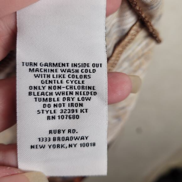 New Ruby Rd brown floral top Size XL petite Fall Autumn Boho Goblincore Forest - Picture 7 of 7